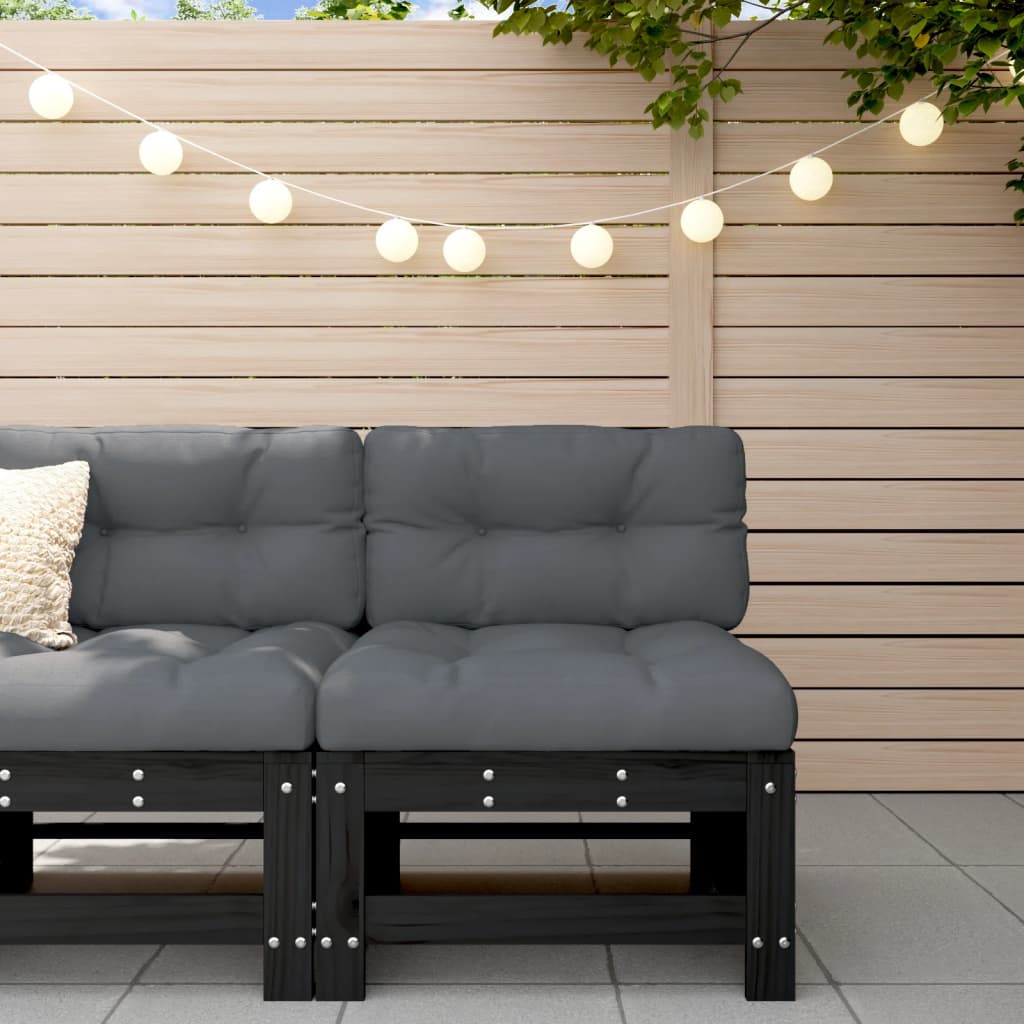 Hagemidtsofa svart heltre furu