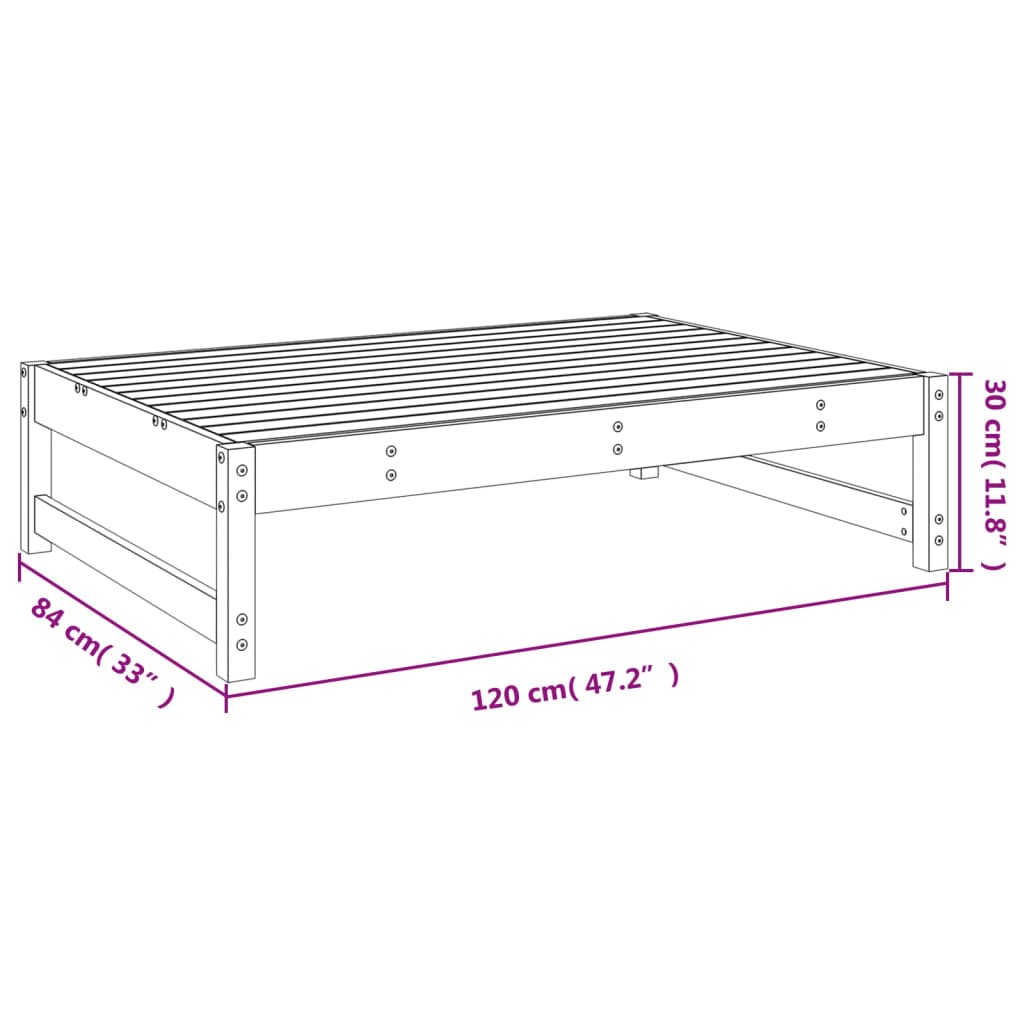 Hagefotskammel 120x80 cm heltre furu