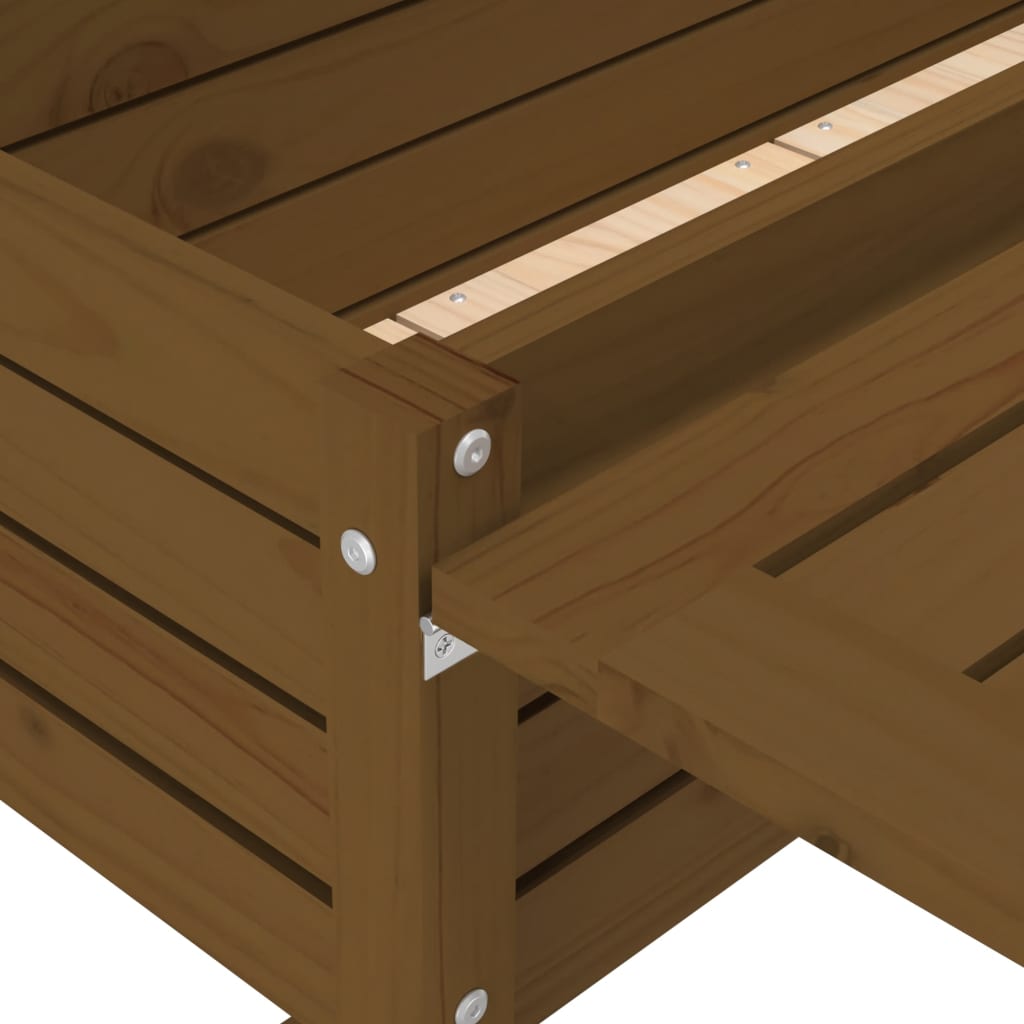 Plantekasse med foldbar bordplate honningbrun heltre furu