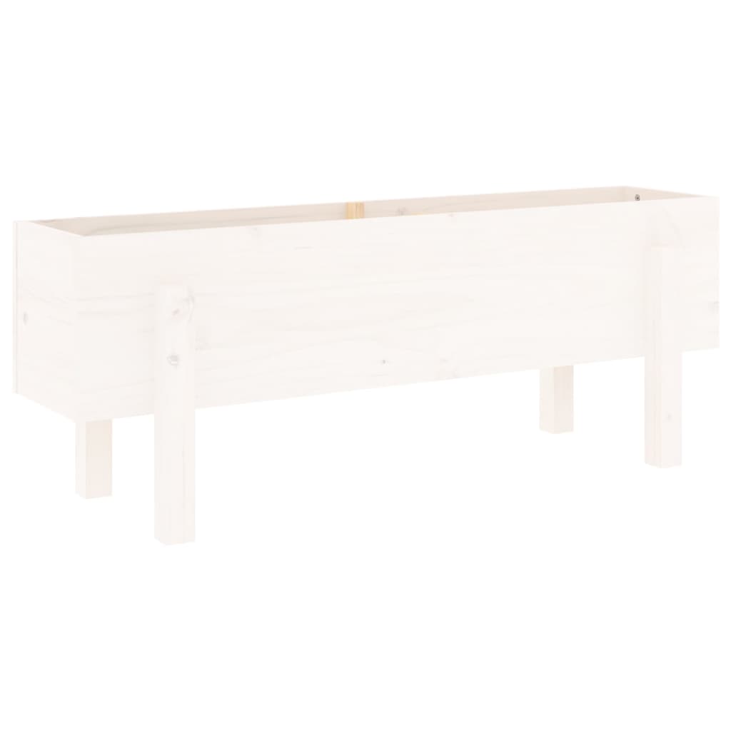 Høybed for hage hvit 101x30x38 cm heltre furu