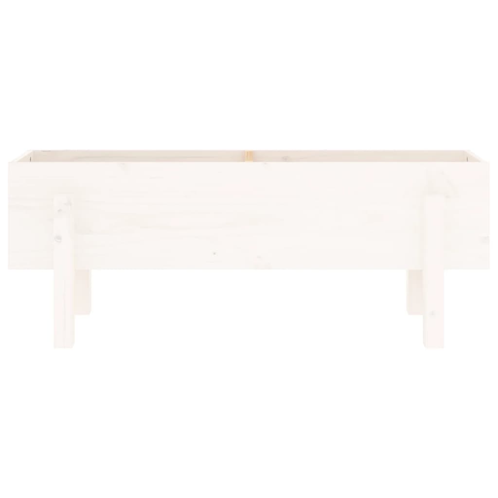 Høybed for hage hvit 101x30x38 cm heltre furu