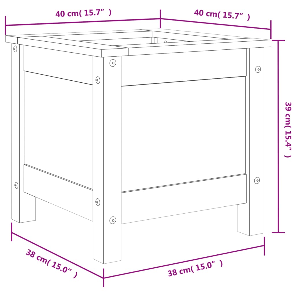Hageplantekasse 40x40x39 cm heltre douglasgran