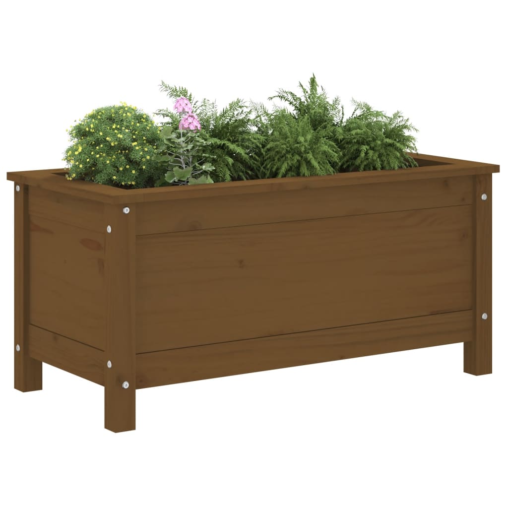 Plantekasse honningbrun 82,5x40x39 cm heltre furu
