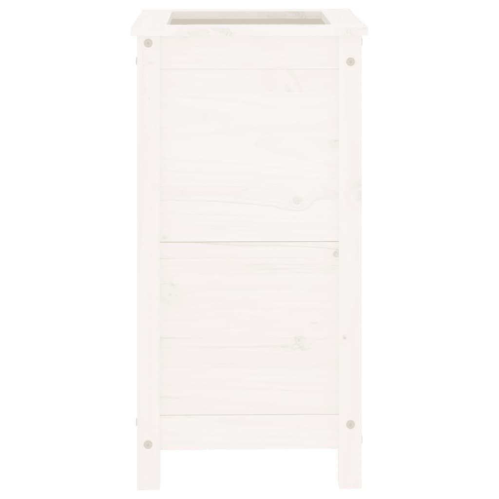 Hageplantekasse hvit 40x40x78 cm heltre furu