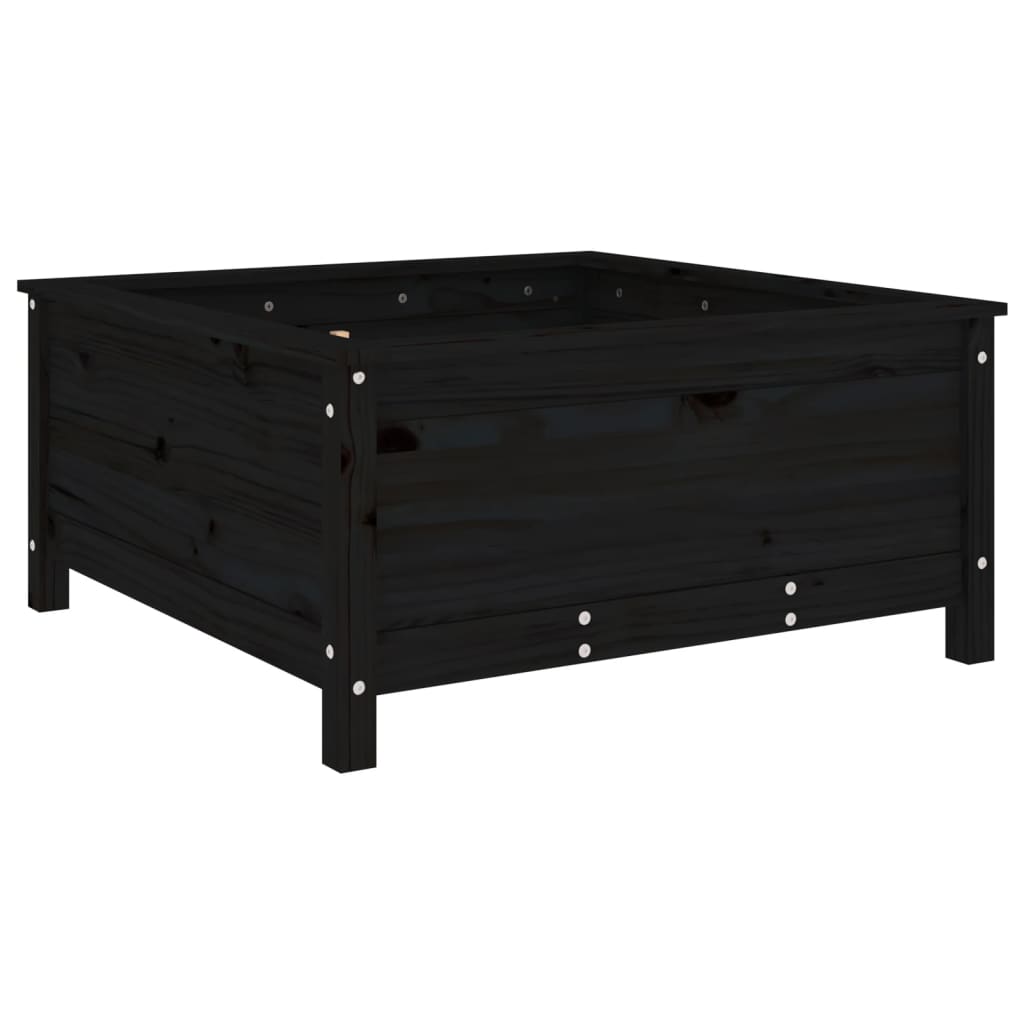 Hageplantekasse svart 82,5x82,5x39 cm heltre furu