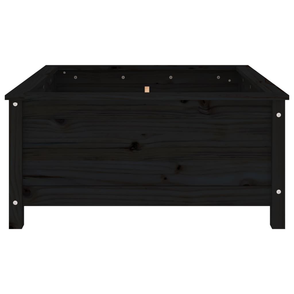 Hageplantekasse svart 82,5x82,5x39 cm heltre furu
