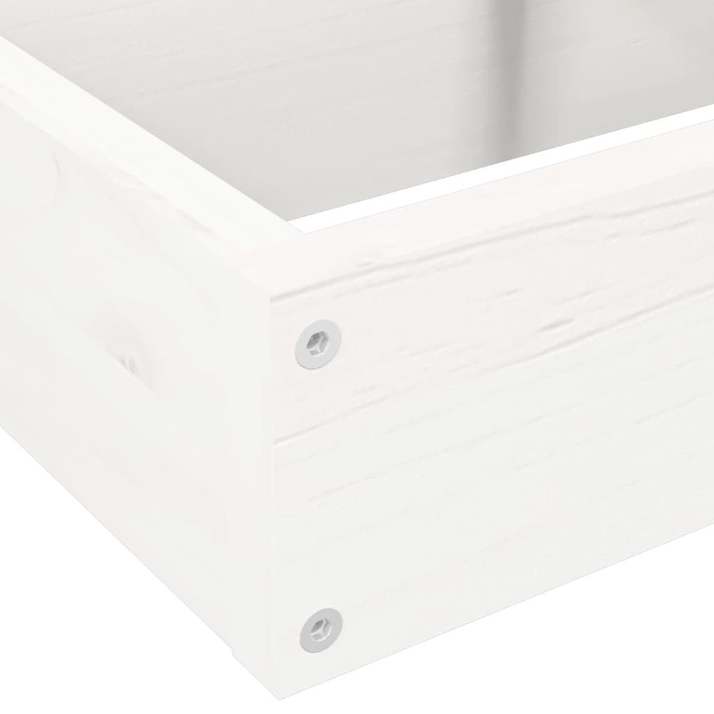 Hageplantekasse 4 etasjer 80,5x79x36 cm hvit heltre furu