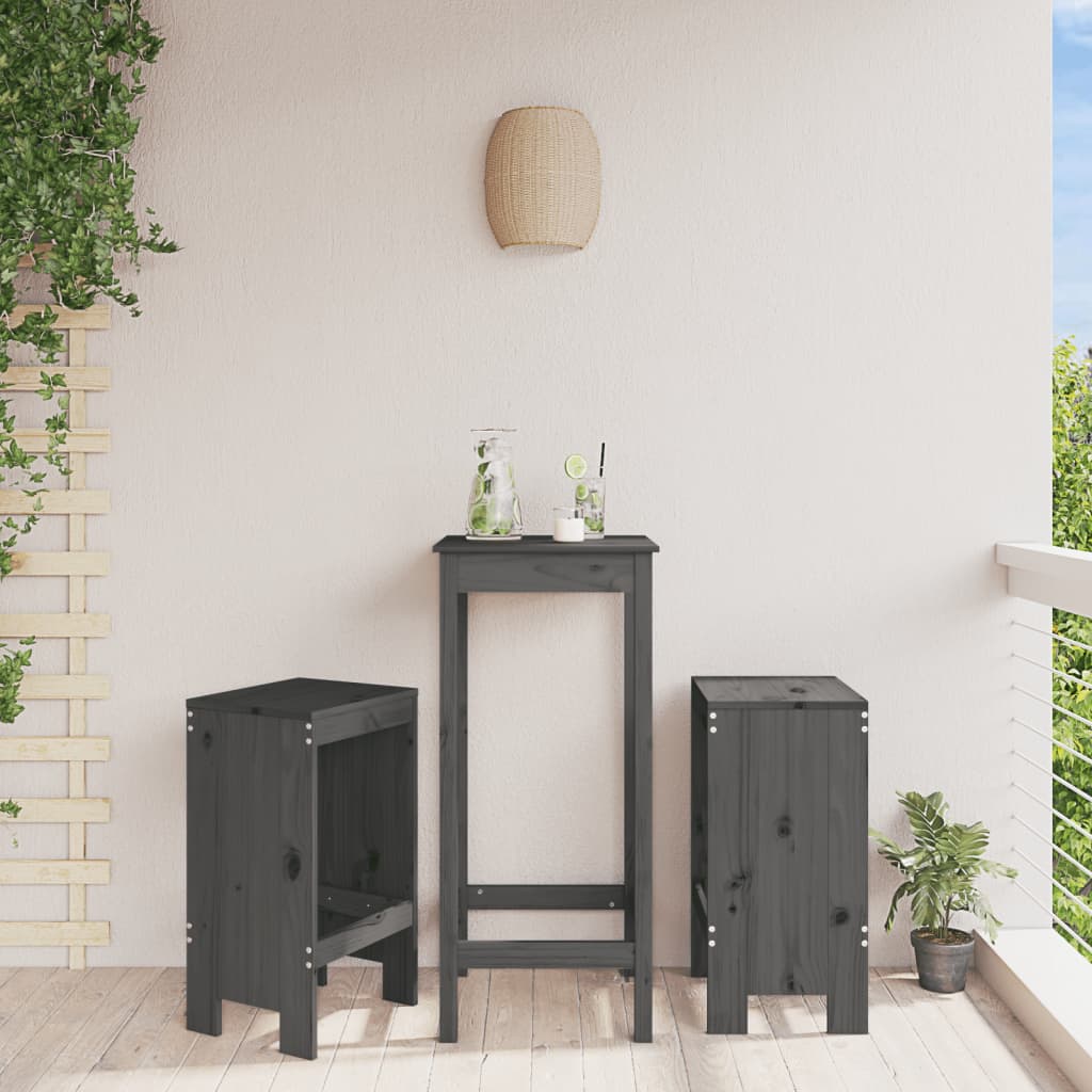 Barkrakker 2 stk grå 40x36x75 cm heltre furu