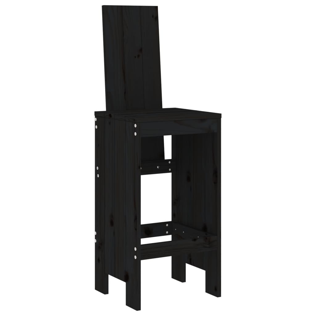Barkrakker 2 stk svart 40x42x120 cm heltre furu