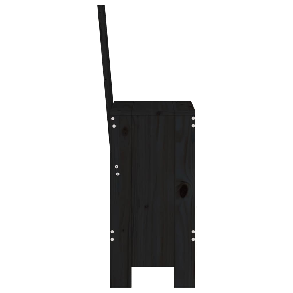 Barkrakker 2 stk svart 40x42x120 cm heltre furu