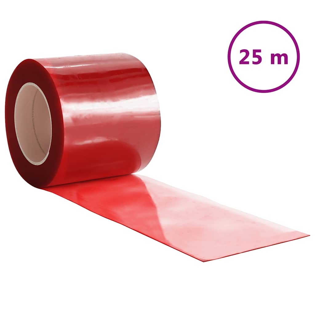 Dørgardin rød 200 mmx1,6 mm 25 m PVC vidaXL