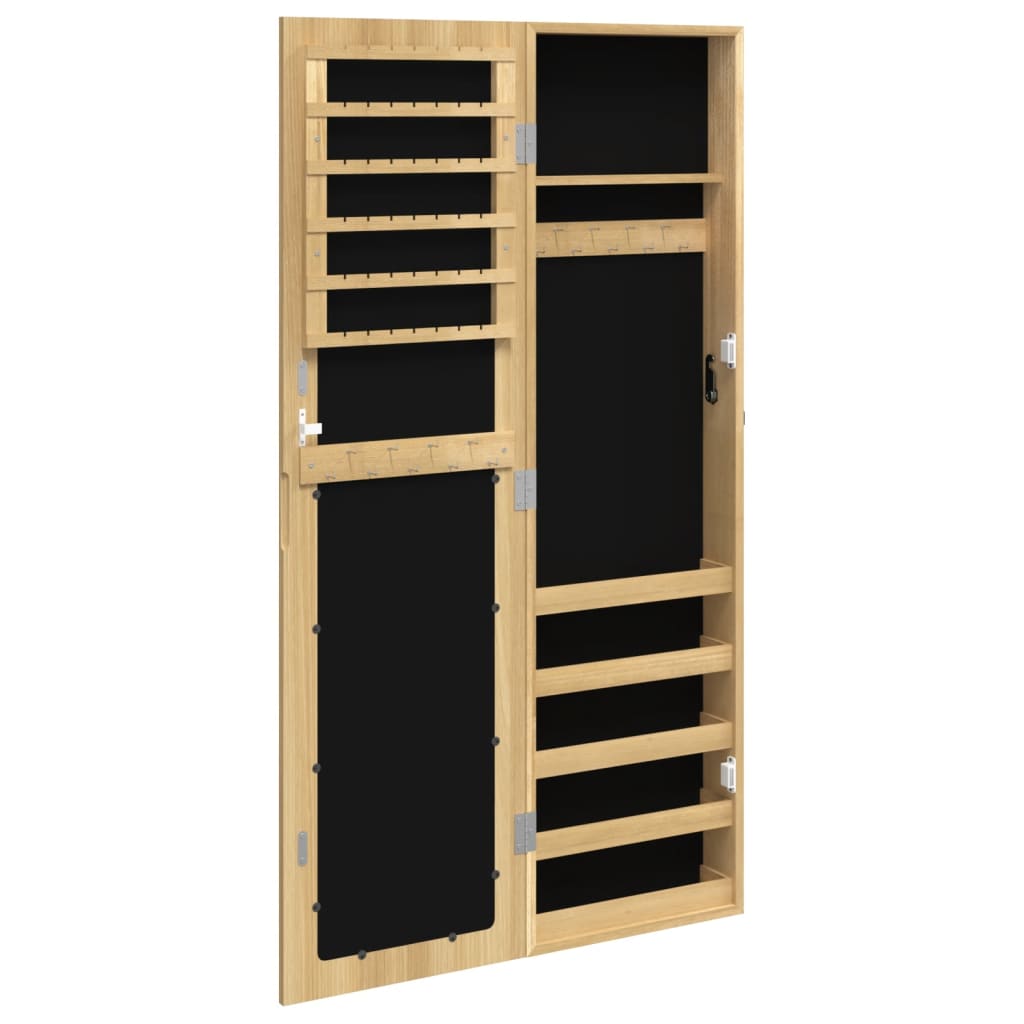 Vegghengt smykkeskap med speil 30x8,5x106 cm