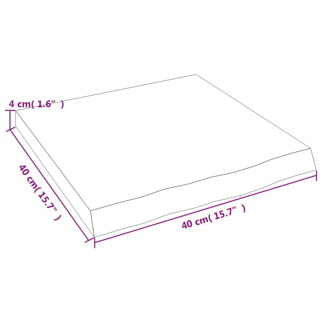 Vegghylle 40x40x(2-4) cm ubehandlet heltre eik