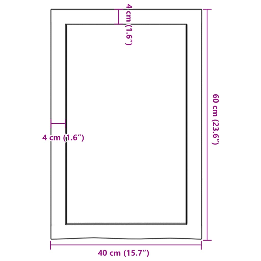 Vegghylle lysebrun 40x60x(2-4) cm behandlet heltre eik