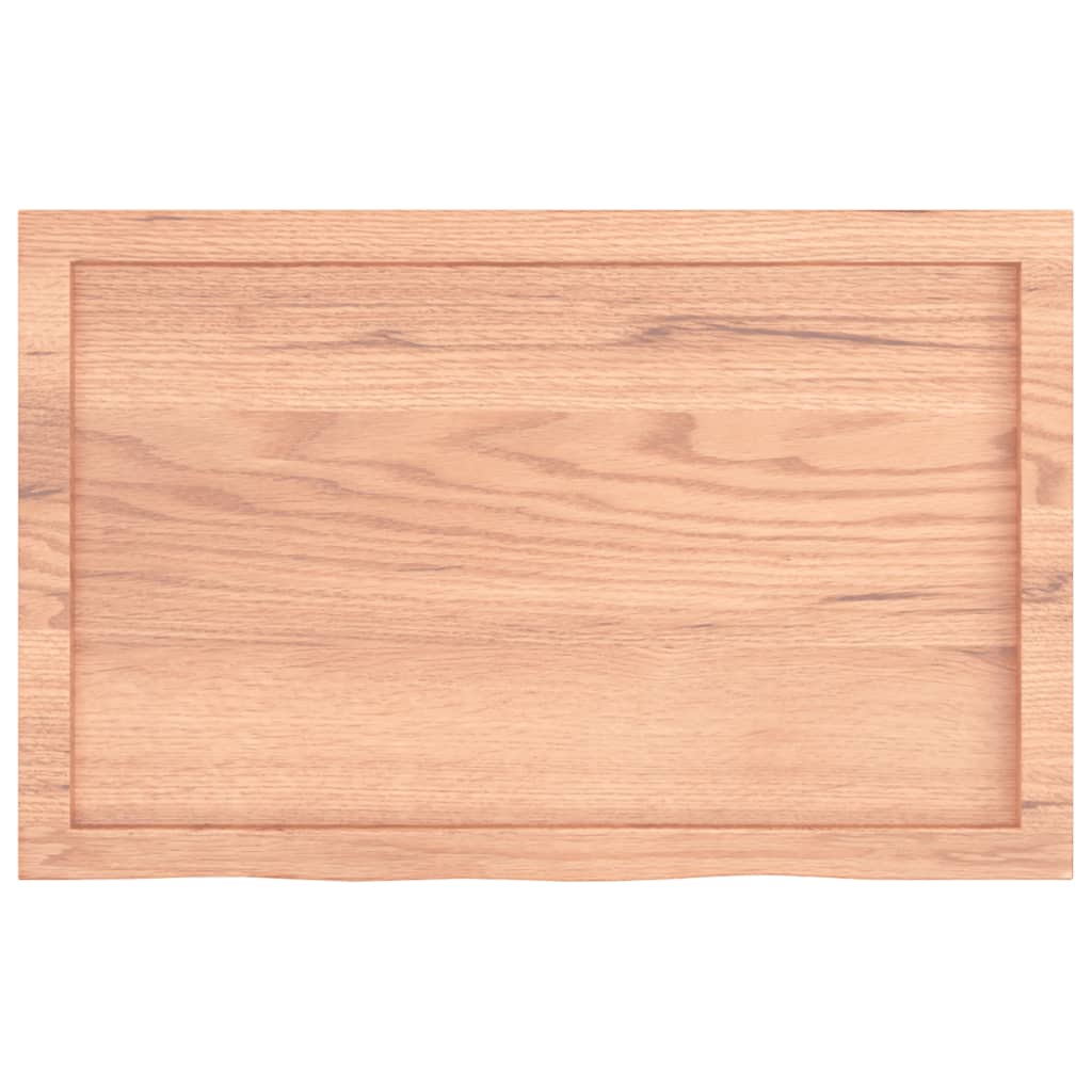 Vegghylle lysebrun 80x50x(2-6) cm behandlet heltre eik vidaXL