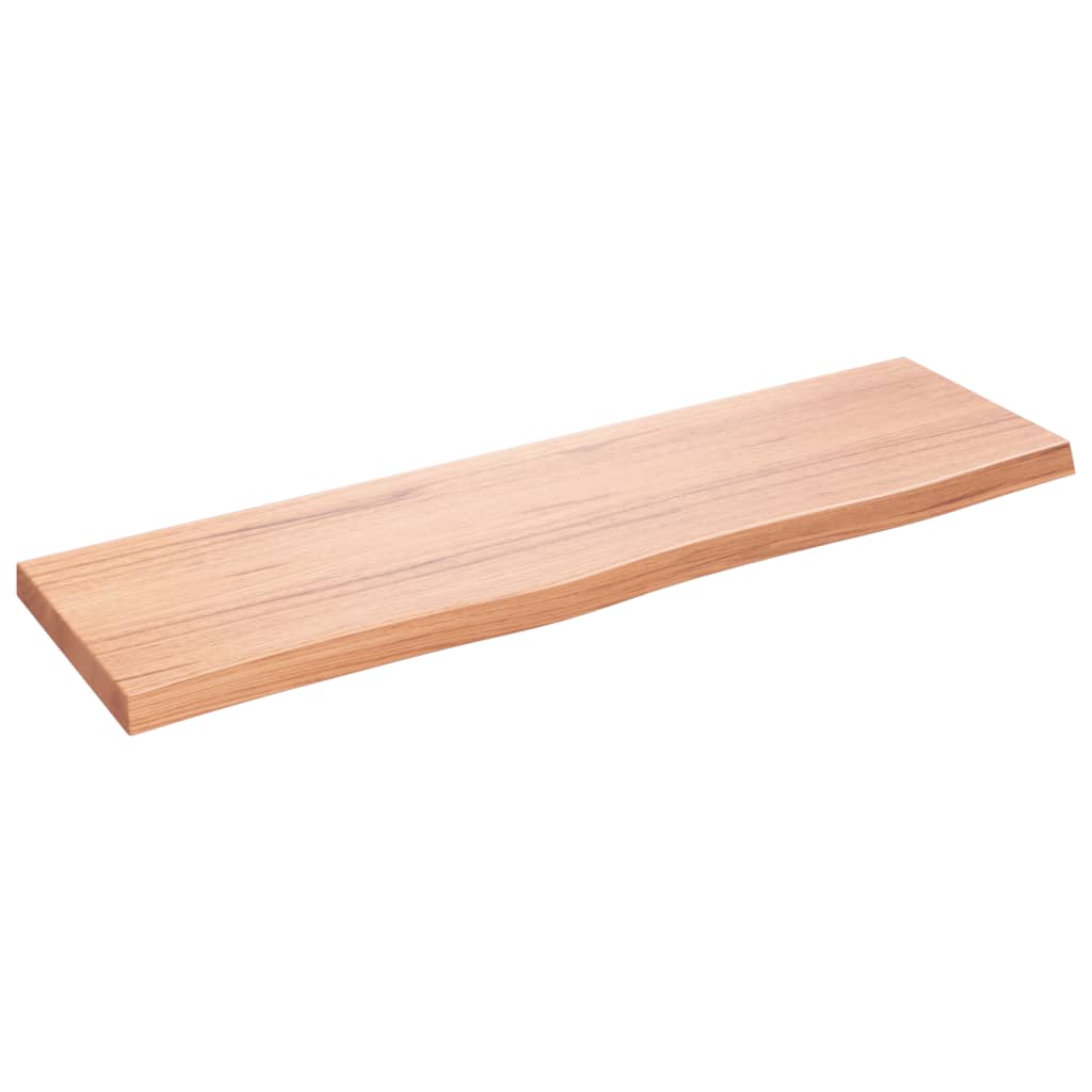Vegghylle lysebrun 100x30x(2-4) cm behandlet heltre eik vidaXL