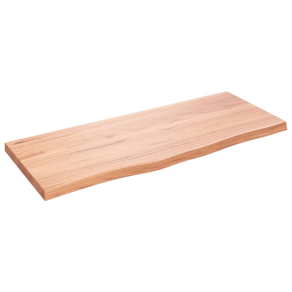 Vegghylle lysebrun 100x40x(2-4) cm behandlet heltre eik vidaXL