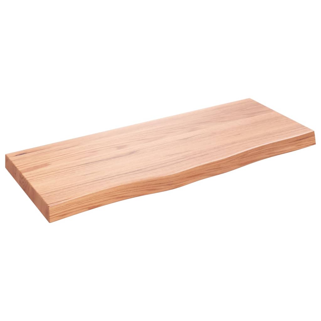 Vegghylle lysebrun 100x40x(2-6) cm behandlet heltre eik