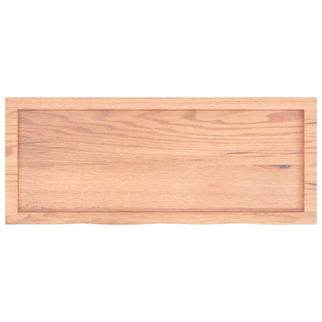 Vegghylle lysebrun 100x40x(2-6) cm behandlet heltre eik