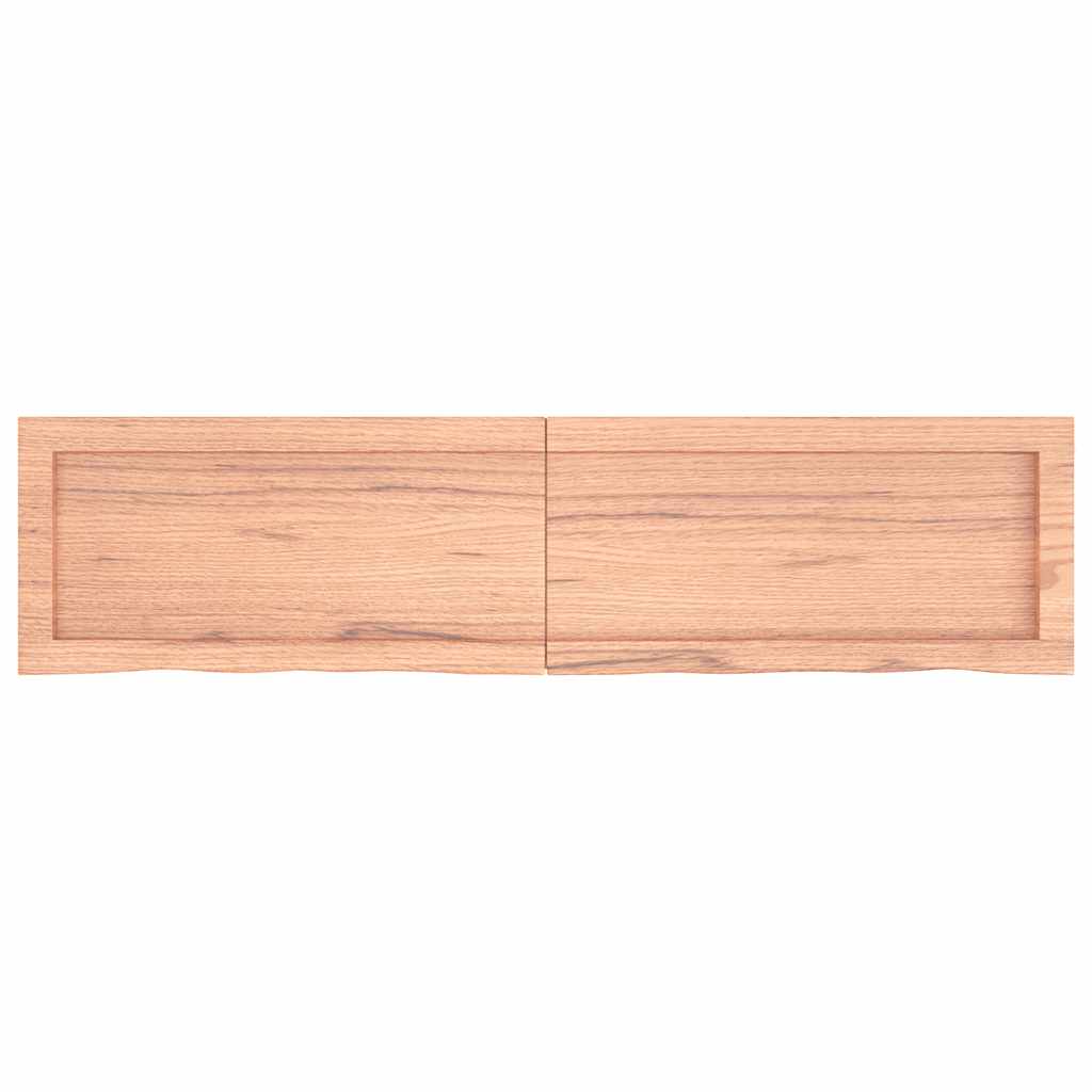 Vegghylle lysebrun 120x30x(2-4) cm behandlet heltre eik