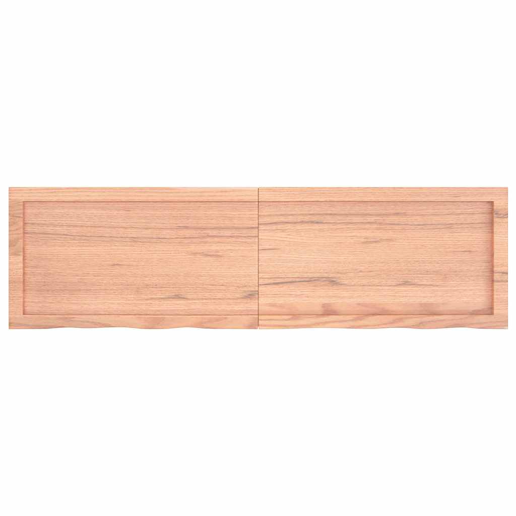 Vegghylle lysebrun 140x40x(2-4) cm behandlet heltre eik