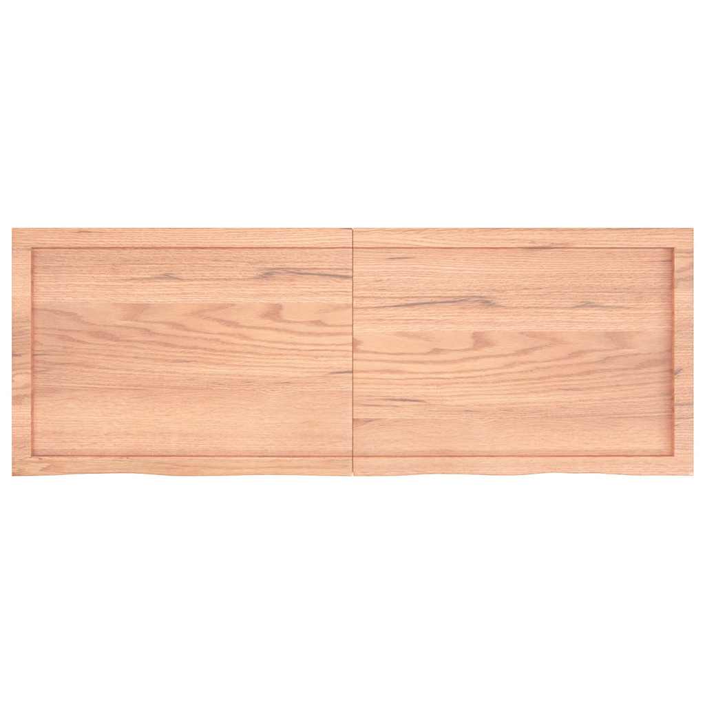 Vegghylle lysebrun 140x50x(2-6) cm behandlet heltre eik