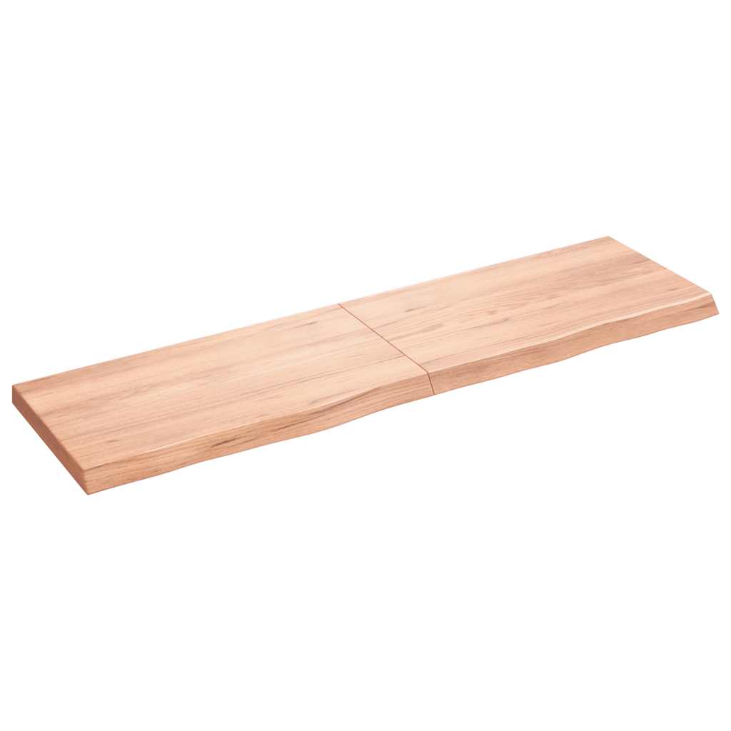 Vegghylle lysebrun 120x50x(2-6) cm behandlet heltre eik vidaXL