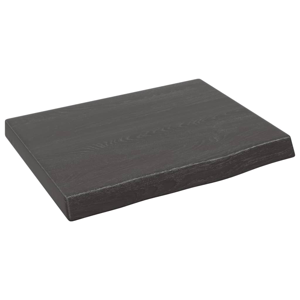 Vegghylle mørkebrun 40x30x(2-4) cm behandlet heltre eik
