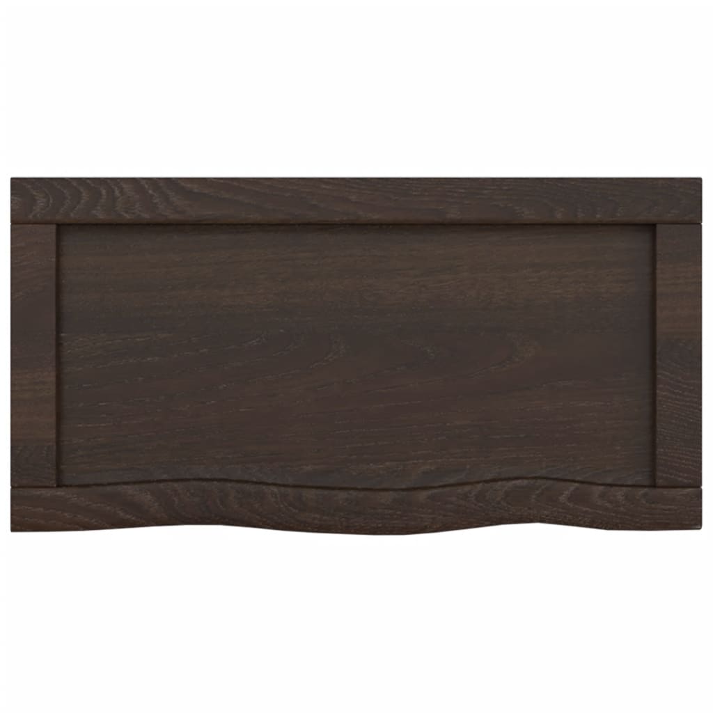 Vegghylle mørkebrun 40x30x(2-4) cm behandlet heltre eik
