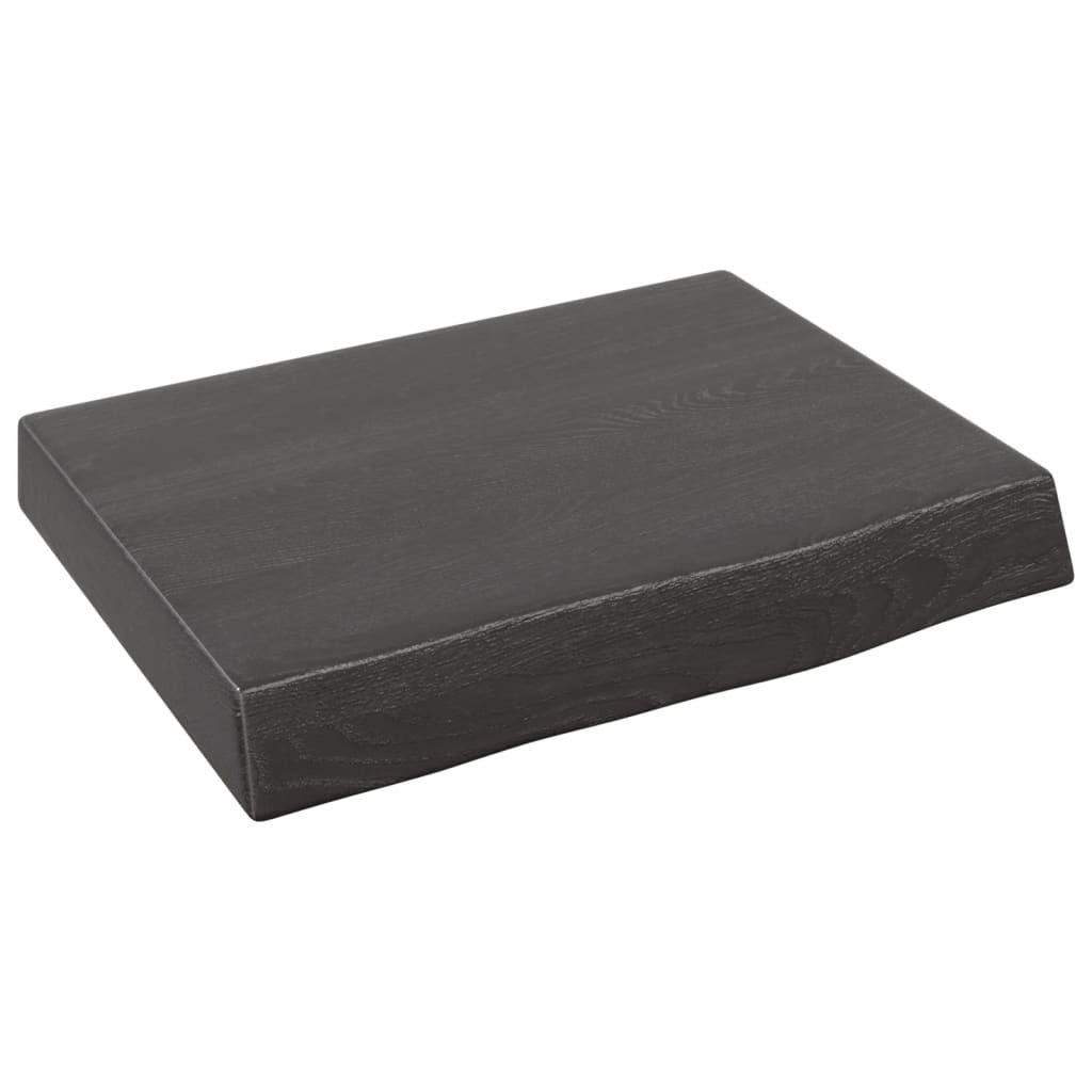 Vegghylle mørkebrun 40x30x(2-6) cm behandlet heltre eik