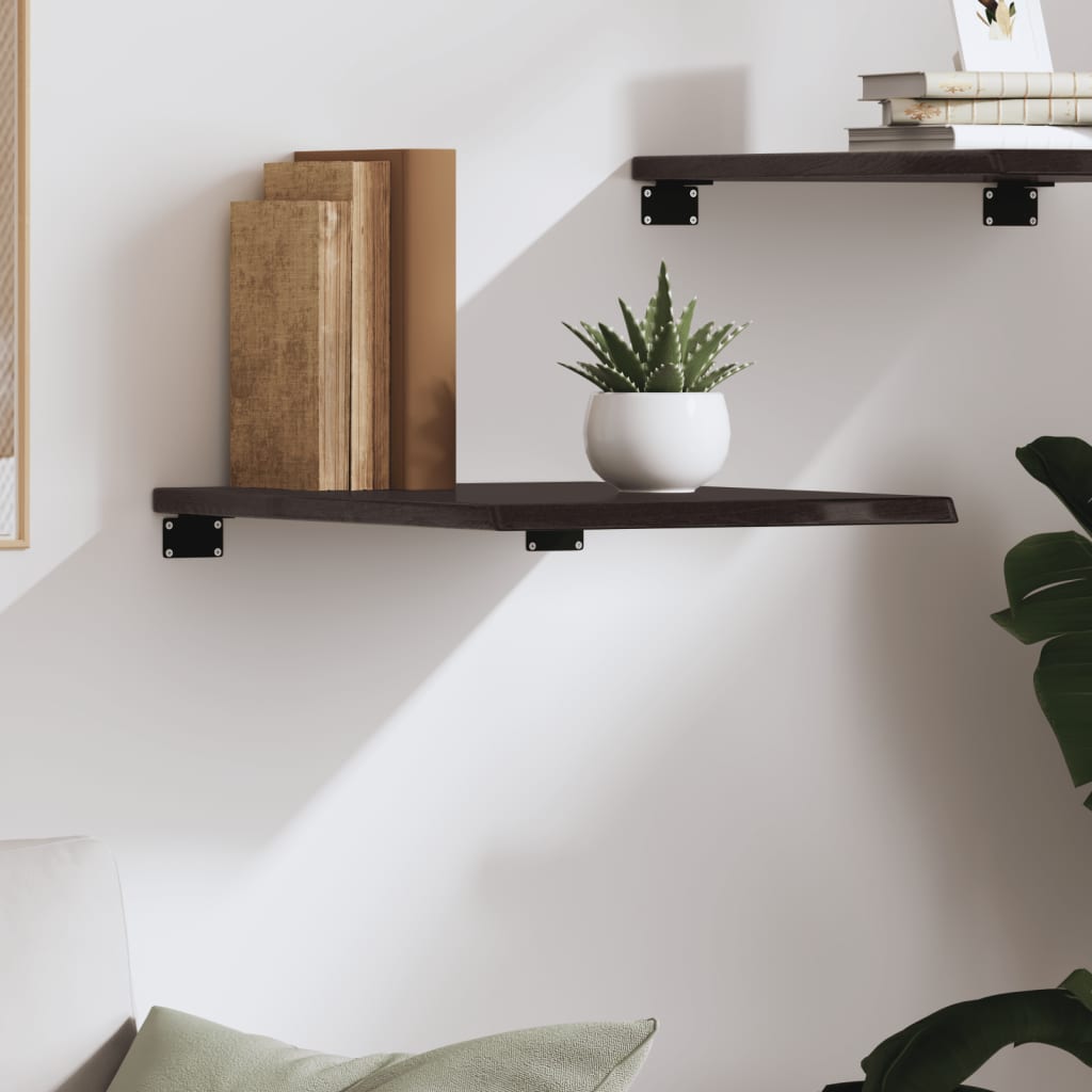 Vegghylle mørkebrun 40x50x2 cm behandlet heltre eik