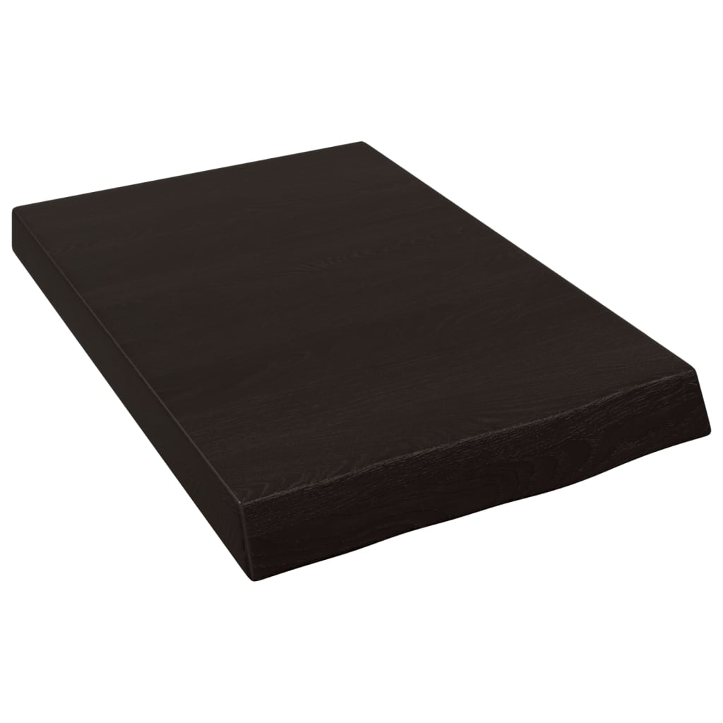 Vegghylle mørkebrun 40x60x(2-6) cm behandlet heltre eik