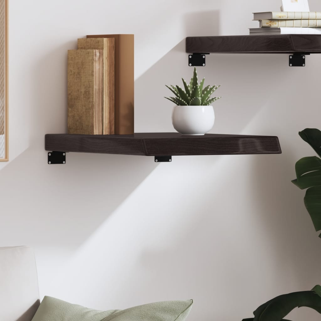Vegghylle mørkebrun 40x60x(2-6) cm behandlet heltre eik