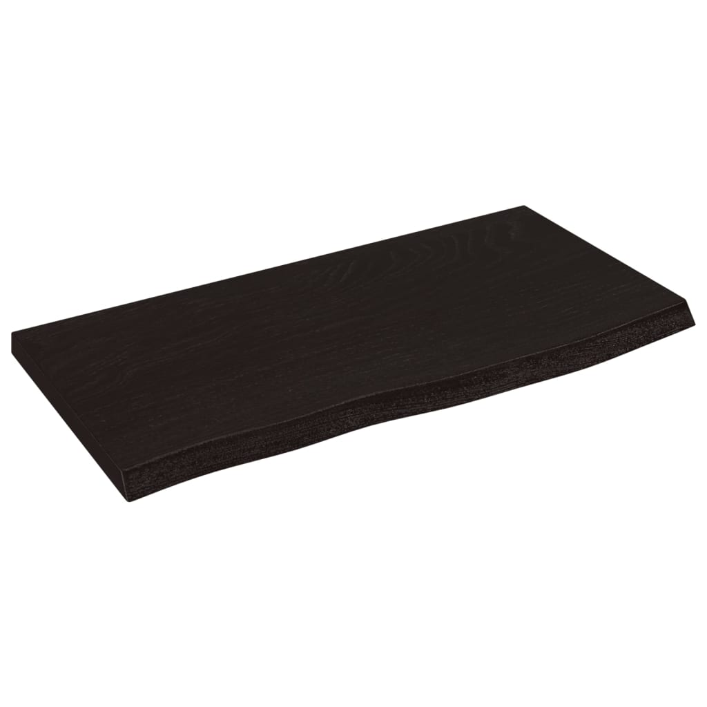 Vegghylle mørkebrun 60x30x2 cm behandlet heltre eik