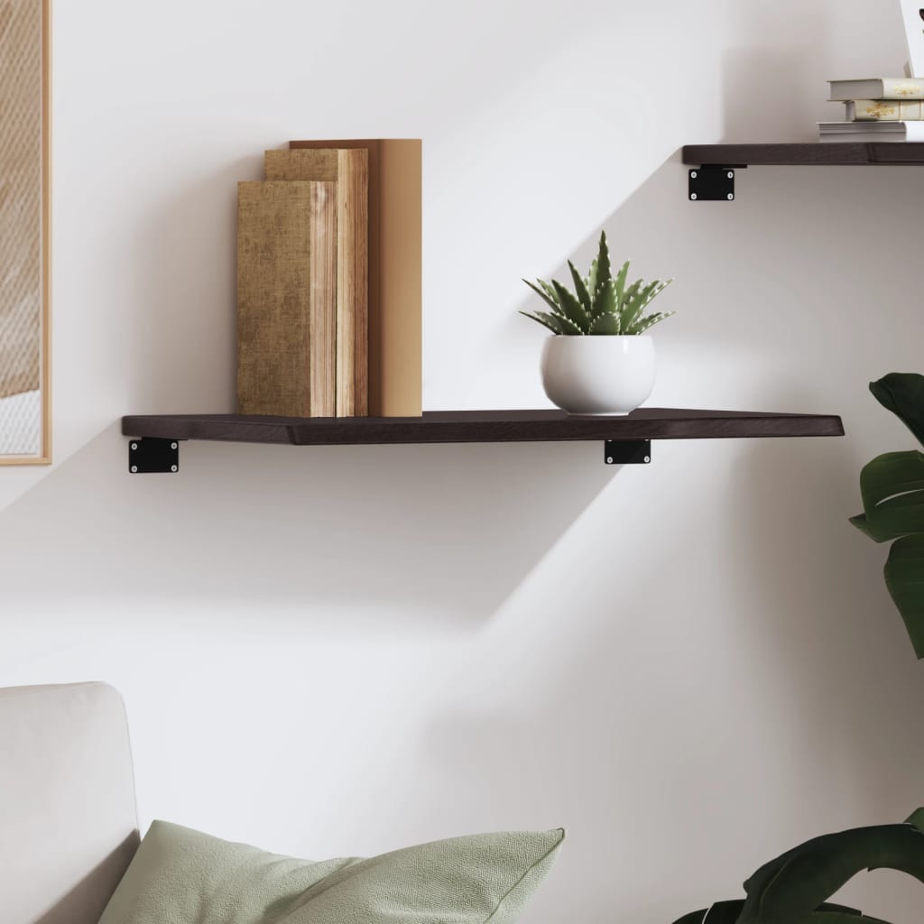 Vegghylle mørkebrun 60x30x2 cm behandlet heltre eik