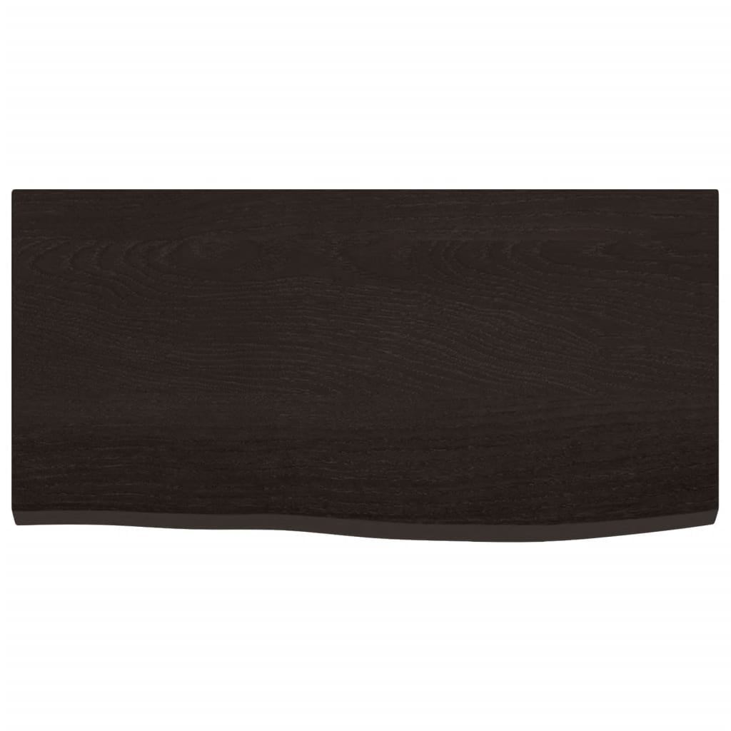 Vegghylle mørkebrun 60x30x2 cm behandlet heltre eik