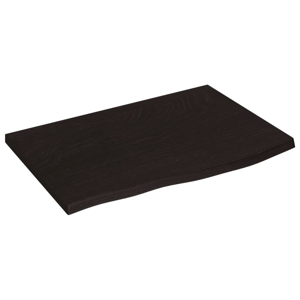 Vegghylle mørkebrun 60x40x2 cm behandlet heltre eik