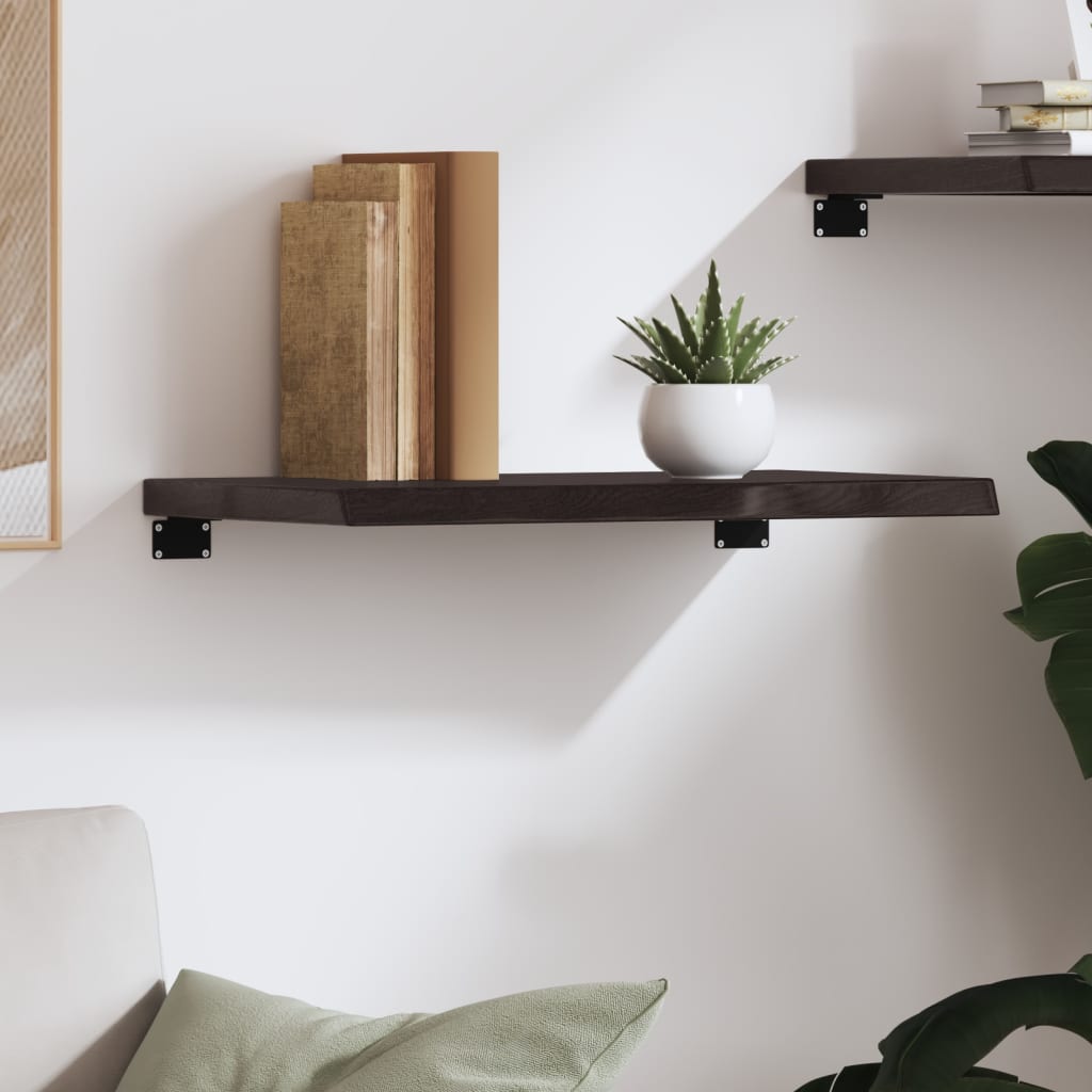 Vegghylle mørkebrun 60x40x(2-4) cm behandlet heltre eik