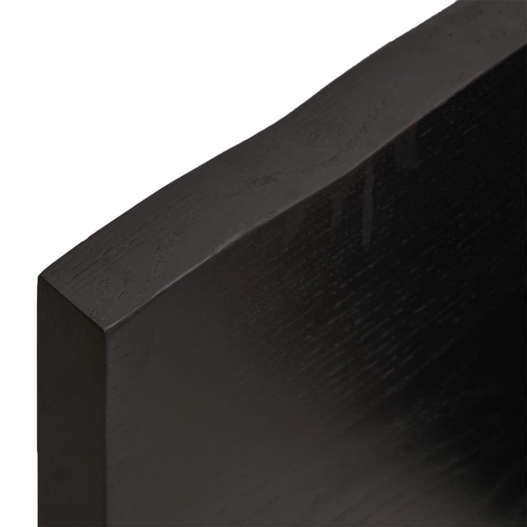 Vegghylle mørkebrun 60x40x(2-4) cm behandlet heltre eik