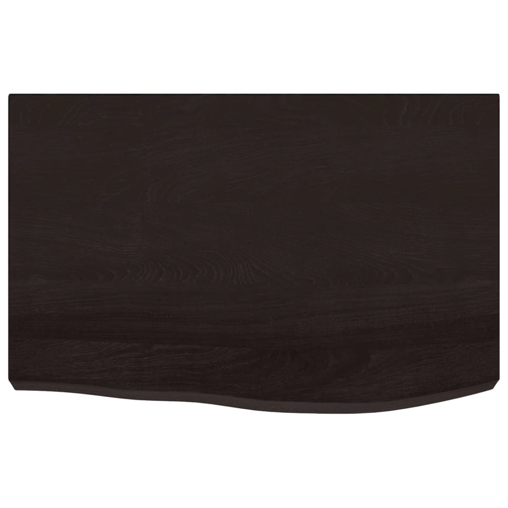 Vegghylle mørkebrun 60x40x(2-6) cm behandlet heltre eik