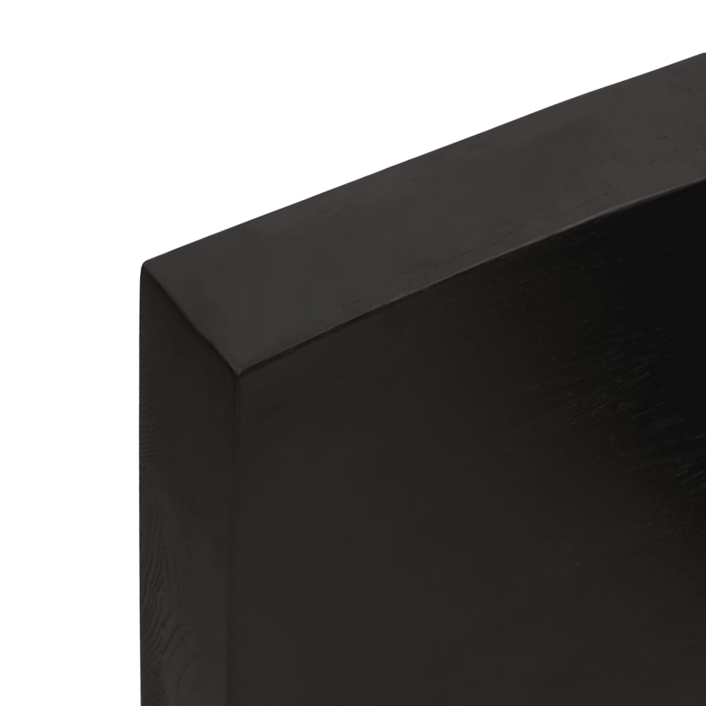 Vegghylle mørkebrun 60x40x(2-6) cm behandlet heltre eik