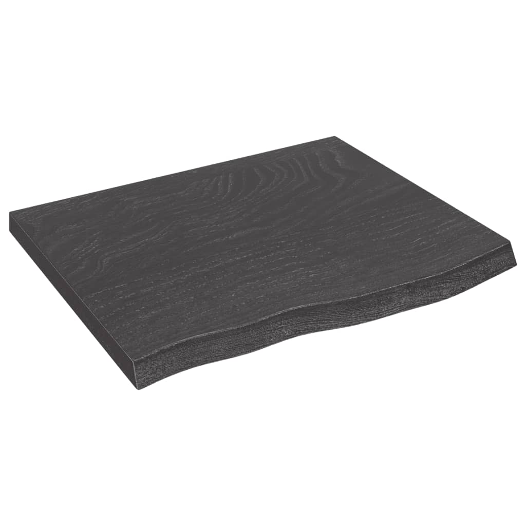 Vegghylle mørkebrun 60x50x(2-4) cm behandlet heltre eik