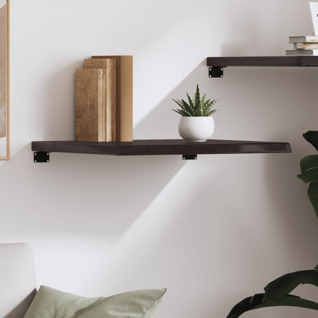 Vegghylle mørkebrun 60x50x(2-4) cm behandlet heltre eik