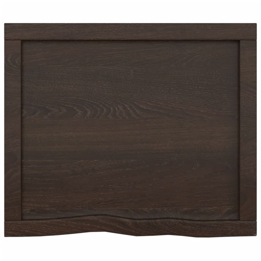 Vegghylle mørkebrun 60x50x(2-4) cm behandlet heltre eik