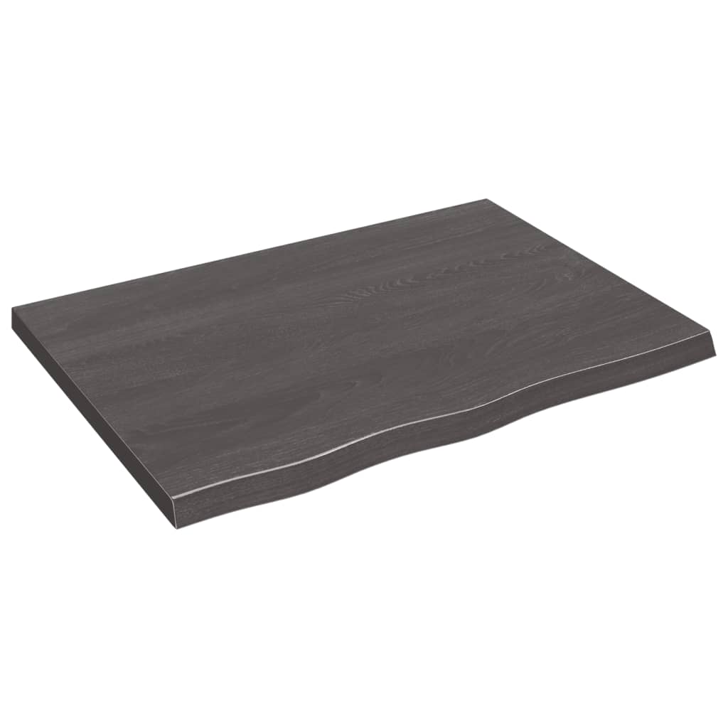 Vegghylle mørkebrun 80x60x(2-4) cm behandlet heltre eik
