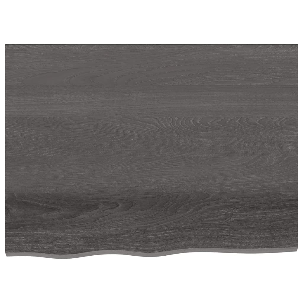 Vegghylle mørkebrun 80x60x(2-4) cm behandlet heltre eik