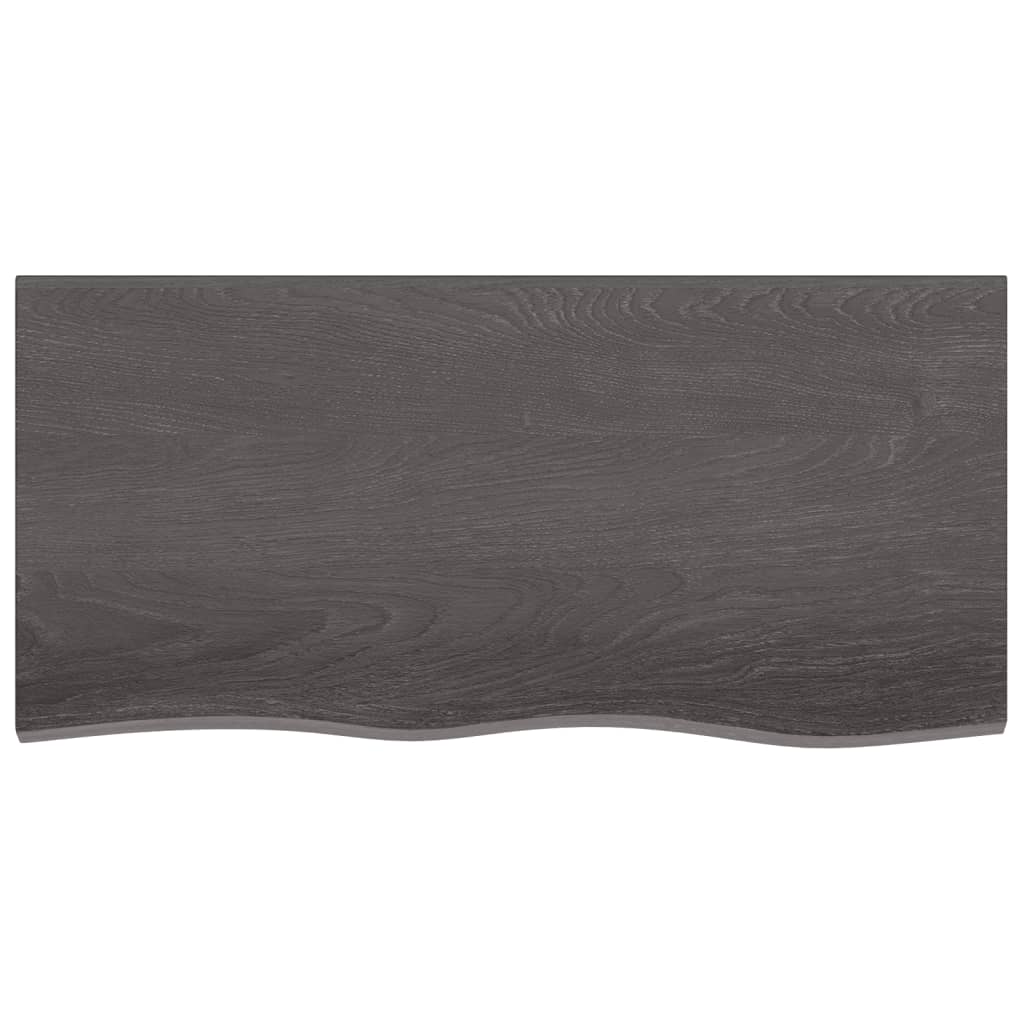 Vegghylle mørkebrun 100x50x(2-4) cm behandlet heltre eik