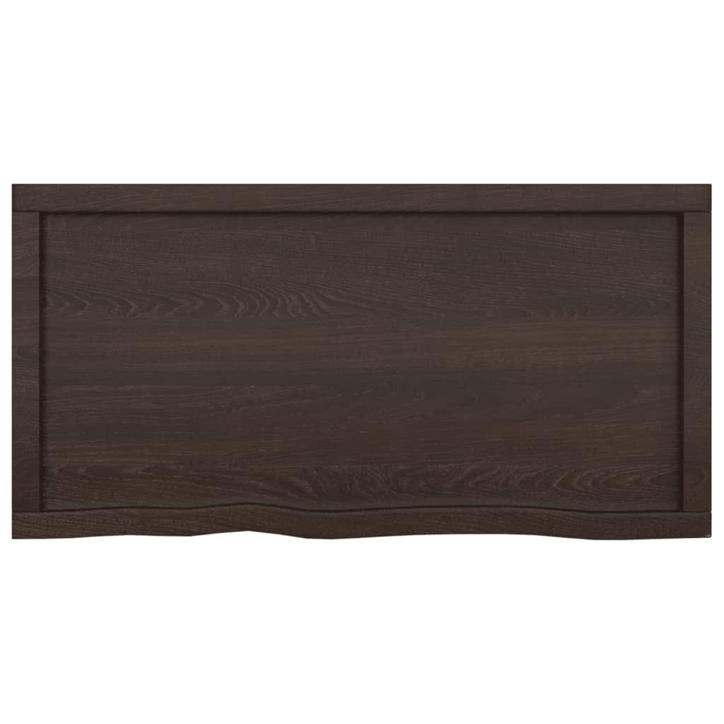 Vegghylle mørkebrun 100x50x(2-4) cm behandlet heltre eik