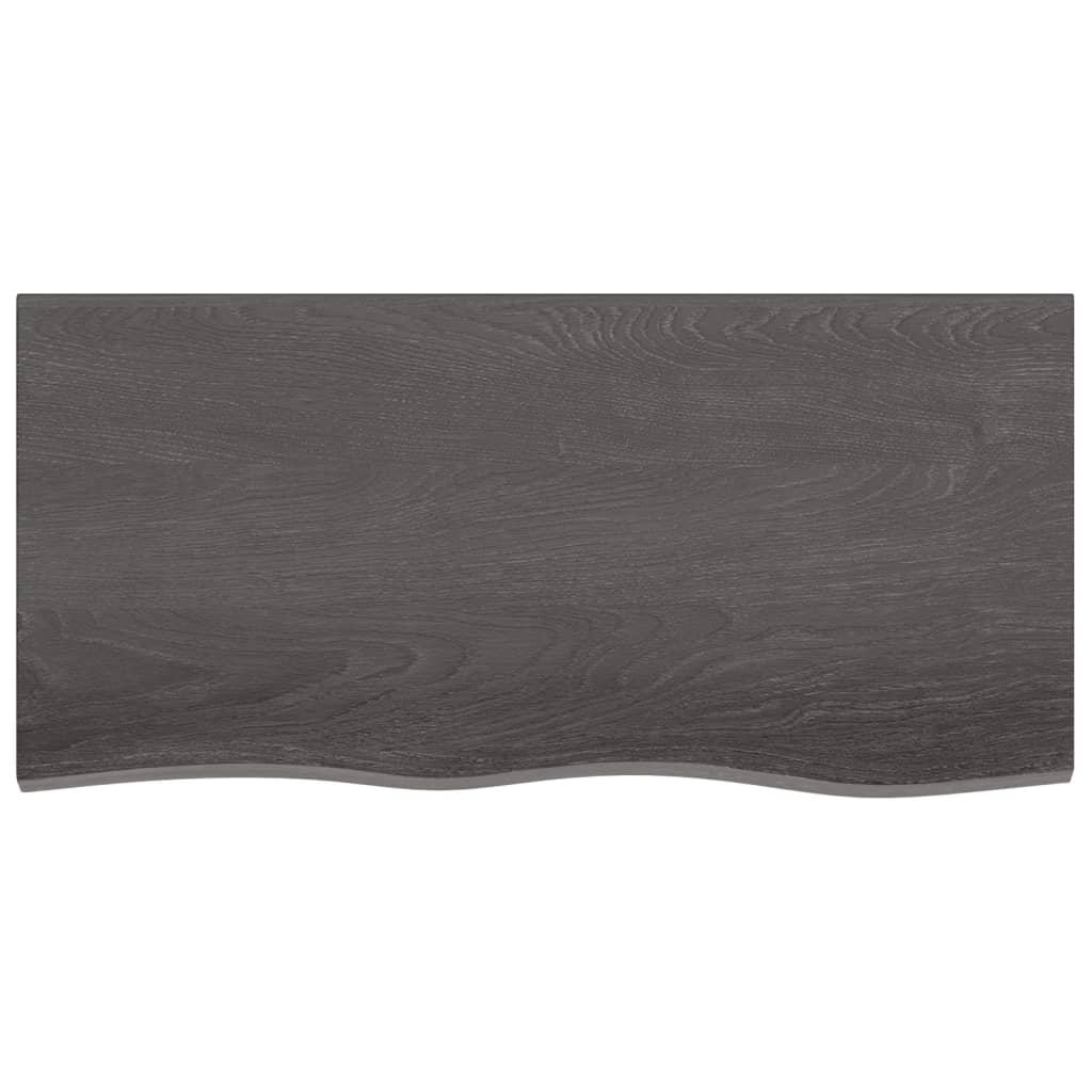 Vegghylle mørkebrun 100x50x(2-6) cm behandlet heltre eik