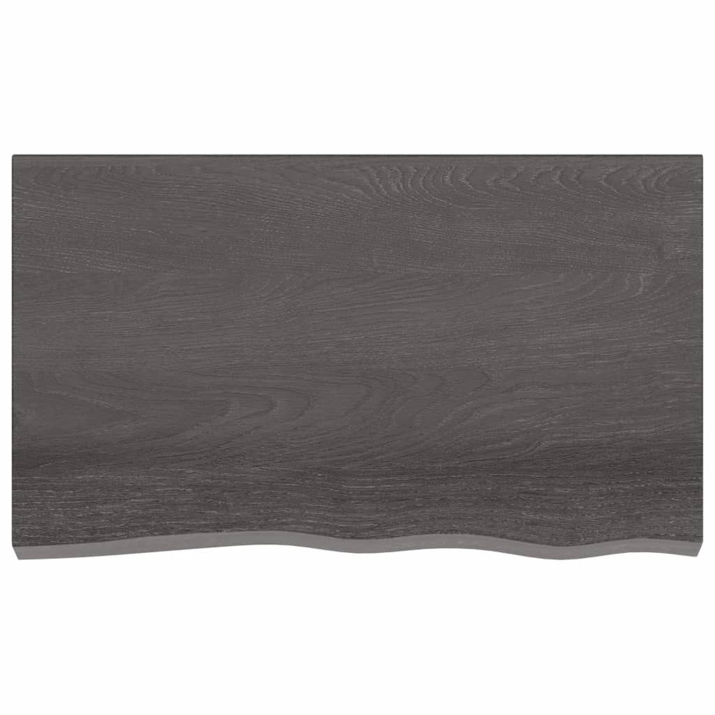 Vegghylle mørkebrun 100x60x(2-4) cm behandlet heltre eik